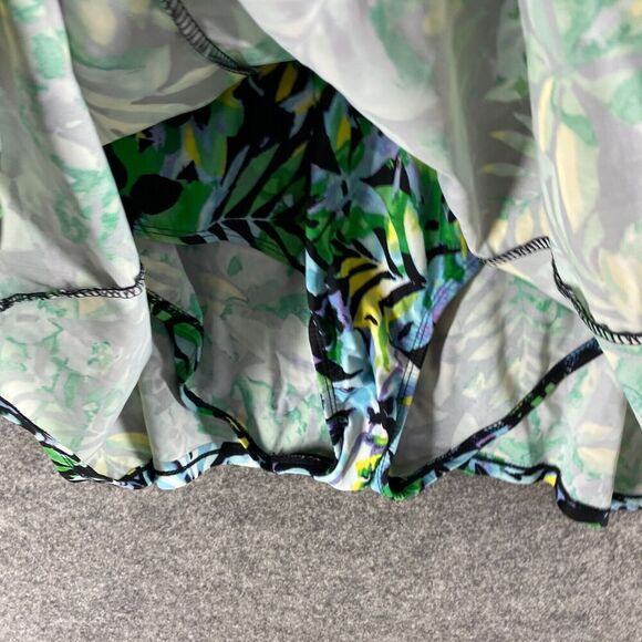 Swimsuits For All Swimsuit Women 20 Plus Green Floral V-Neck Sleeveless Lined - Picture 7 of 10